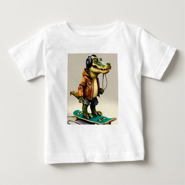 "Alligators Sunning: A Slice of Florida Life" Baby T-Shirt (Front)
