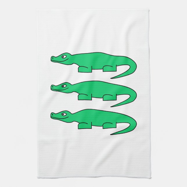 Alligators. Tea Towel (Vertical)