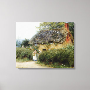 Allingham A Cottage with Sunflowers at Peaslake Canvas Print
