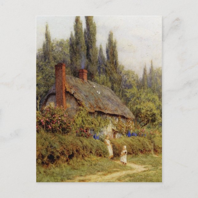 Allingham West Horsley Surrey Children On A Path Postcard (Front)