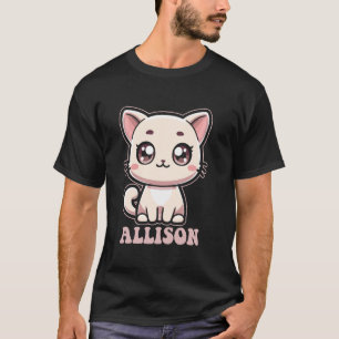 Allison Cute Kitty Cat Design for Girls Name Allis T-Shirt