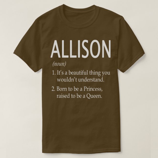 Allison Name Gift T-Shirt (Design Front)