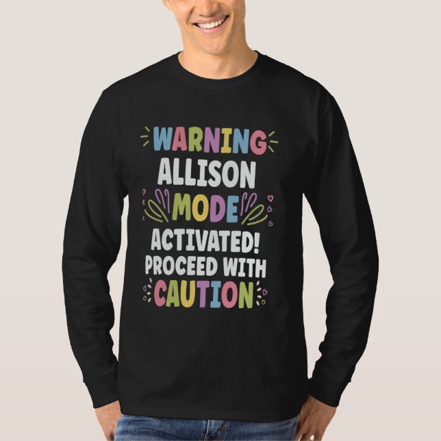 ALLISON Personalised Name Funny Cute Custom ALLISO T-Shirt (Front)