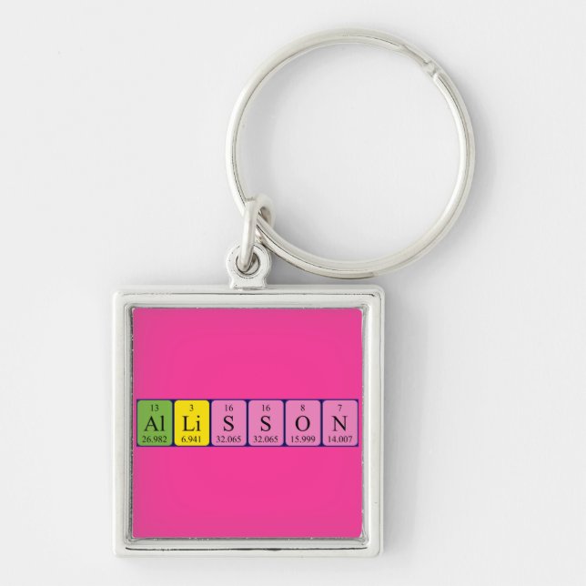 Allisson periodic table name keyring (Front)