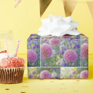 Allium and Iris Summer Garden Wrapping Paper