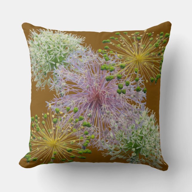 Allium Decorative Garlic Flower  Cushion (Front)