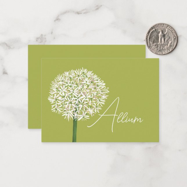  Allium Flower Botanical Art | Elegant Flora Card (Front/Back In Situ)
