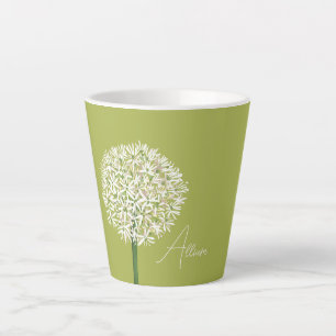  Allium Flower Botanical Art   Elegant Flora Latte Mug
