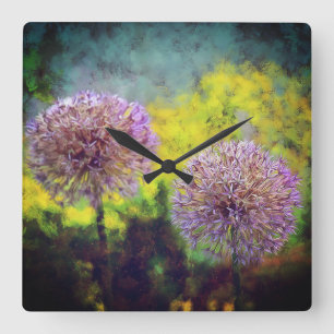 Allium in the Afternoon Wall Clock