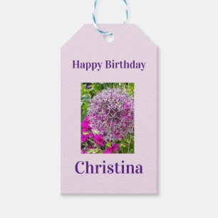 Allium & Summer Flowers Birthday Gift Tags