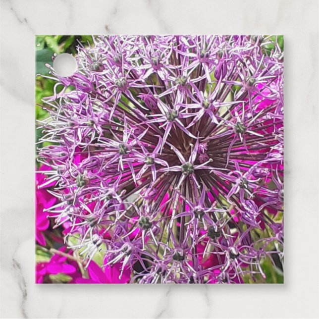 Allium & Summer Flowers  Favour Tags (Front)
