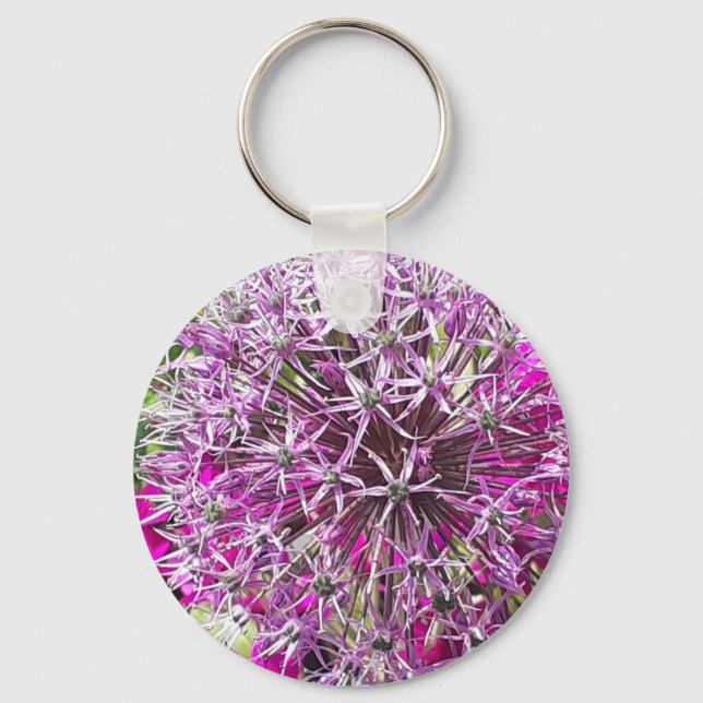 Allium & Summer Flowers  Key Ring (Front)