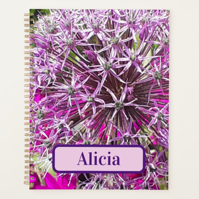 Allium & Summer Flowers Personalized Planner (Front)