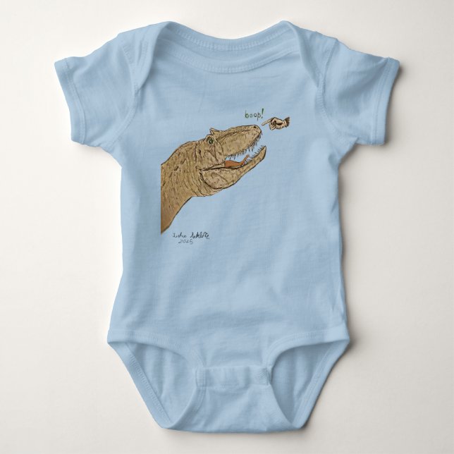 Allosaurus Boop! Dinosaur One-piece Baby Bodysuit  (Front)