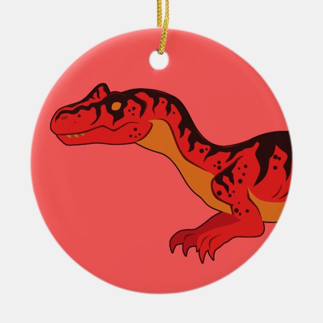 Allosaurus Ceramic Tree Decoration (Front)