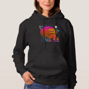 Allosaurus Dinosaur Retro 80s Style Vintage Hoodie