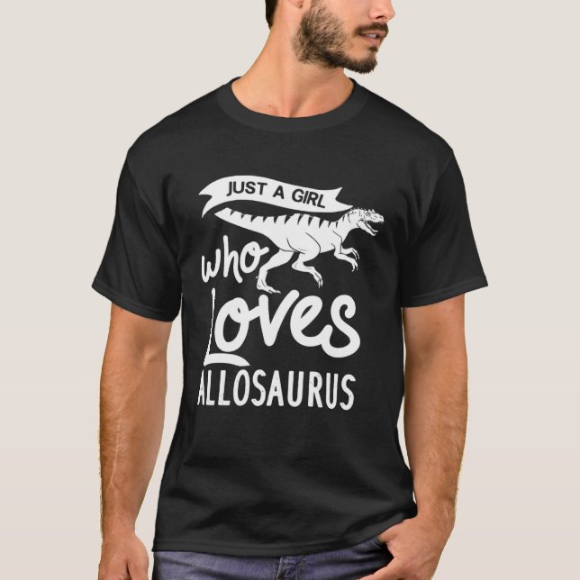 Allosaurus Dinosaur  Skull Skeleton T-Shirt (Front)
