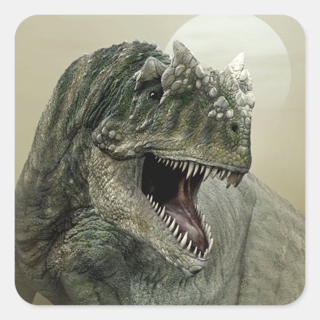 Allosaurus Dinosaur Square Sticker (Front)
