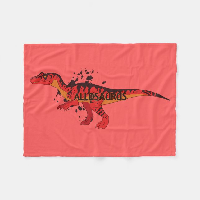 Allosaurus Fleece Blanket (Front (Horizontal))