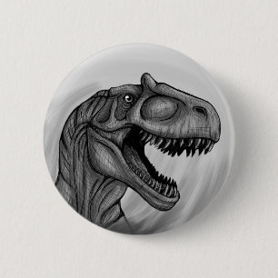 Allosaurus Sketch 6 Cm Round Badge