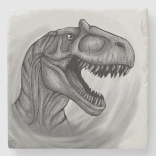 Allosaurus Sketch Stone Coaster