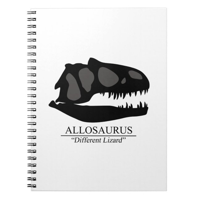 Allosaurus Skull Spiral Notebook (Front)