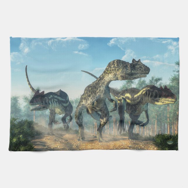 Allosauruses Tea Towel (Horizontal)
