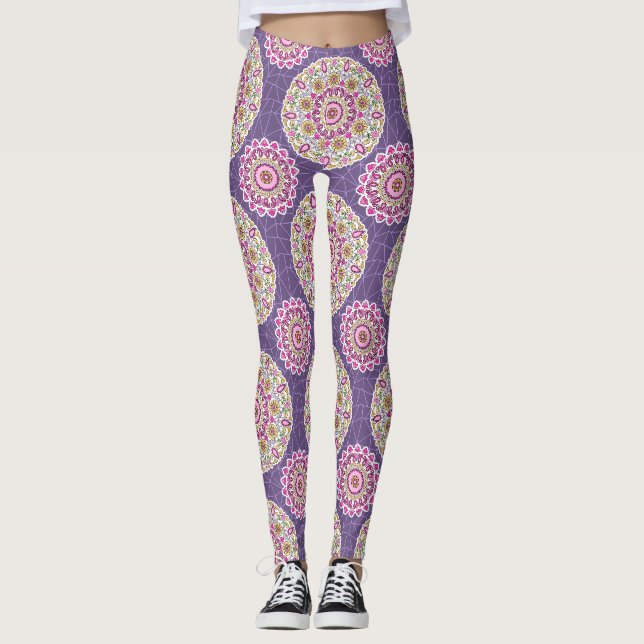 allover pattern design leggings (Front)