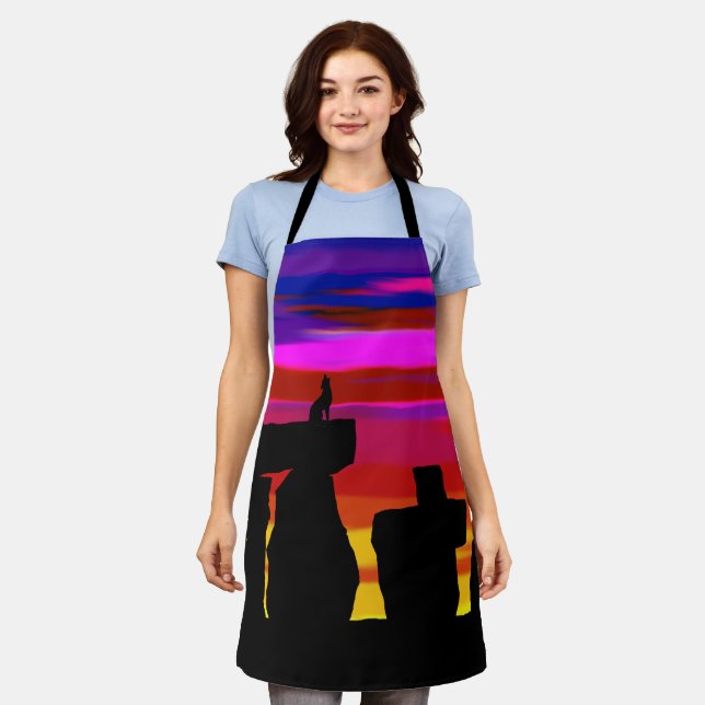 Allover Print Apron  Desert Sunset w/ Coyote (Worn)