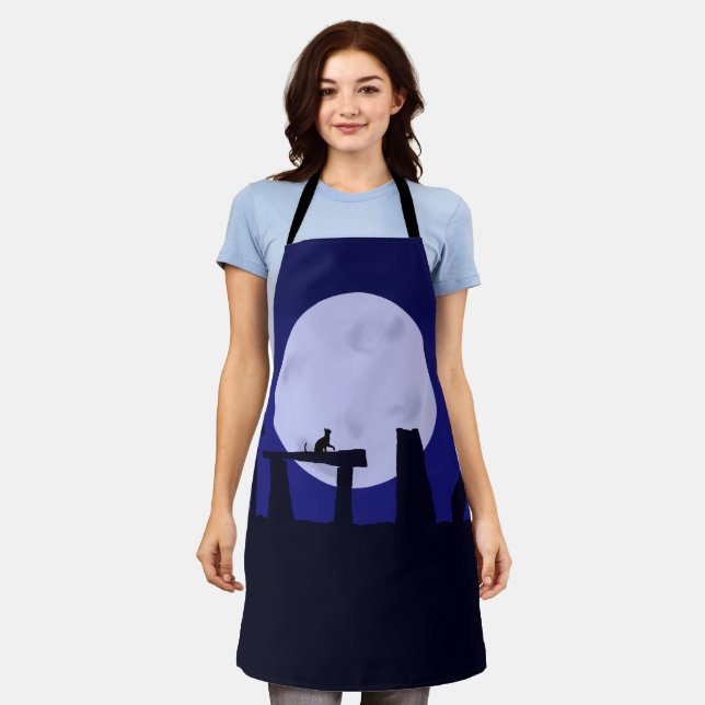 Allover Print Apron Kitty on the Henge (Worn)