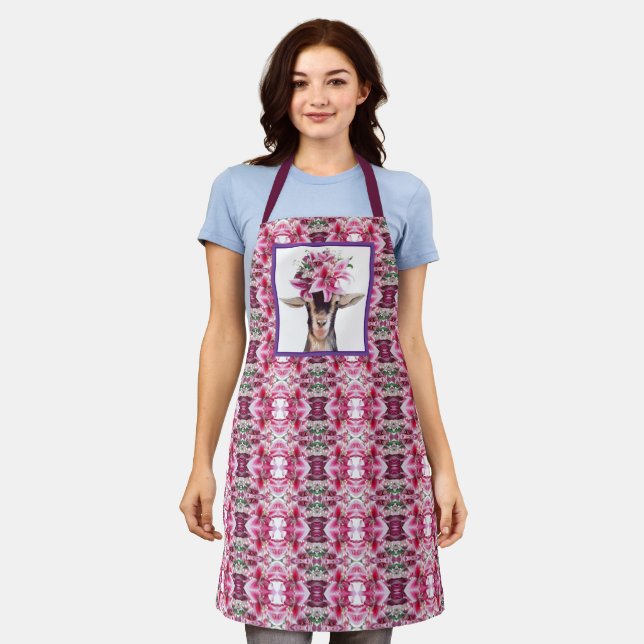 Allover Print Apron Lilly the Goat (Worn)