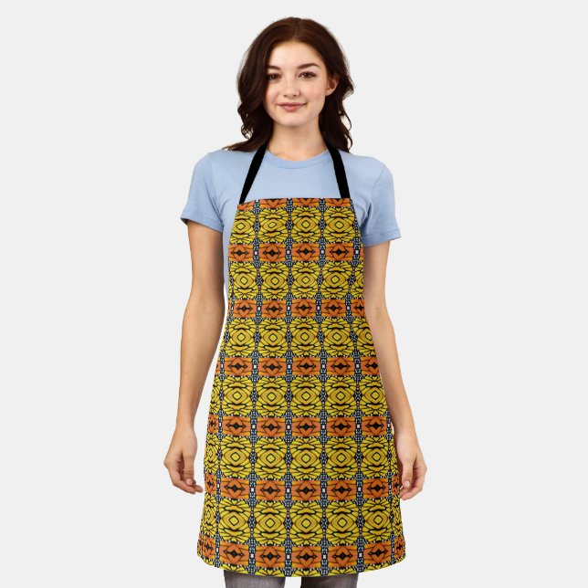Allover Print Apron Monarch Pattern (Worn)
