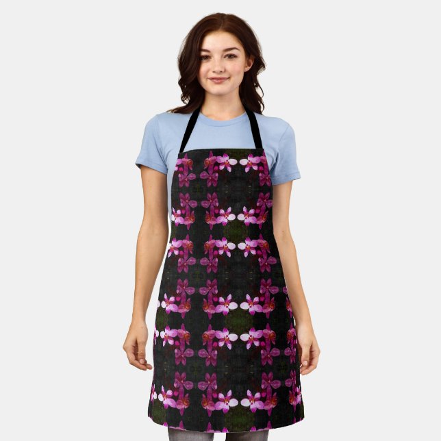 Allover Print Apron Purple Orchid Trio (Worn)