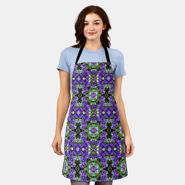 Allover Print Apron Wild Violets (Worn)