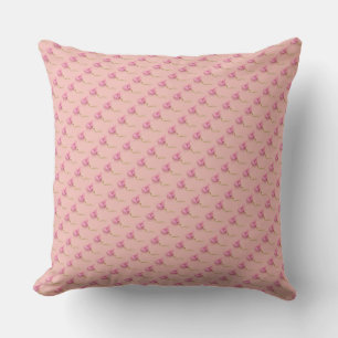 Allover small pink flowers floral print helleborus cushion