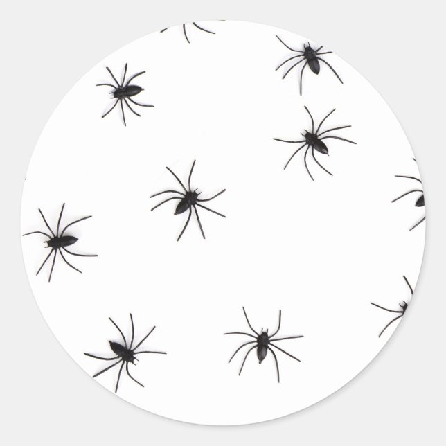 Allover Spiders Halloween Classic Round Sticker (Front)