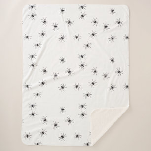 Allover Spiders Halloween Sherpa Blanket
