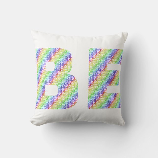 Allow Yourself To Be Rainbow Throw Pillow (Front)