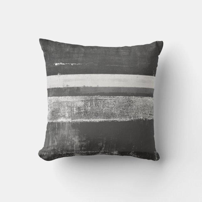'Alloy' Grey Abstract Art Cushion (Front)