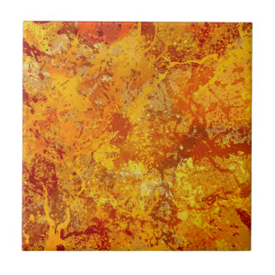 Alloy Orange and Amber Paint Splatter Abstract Tile