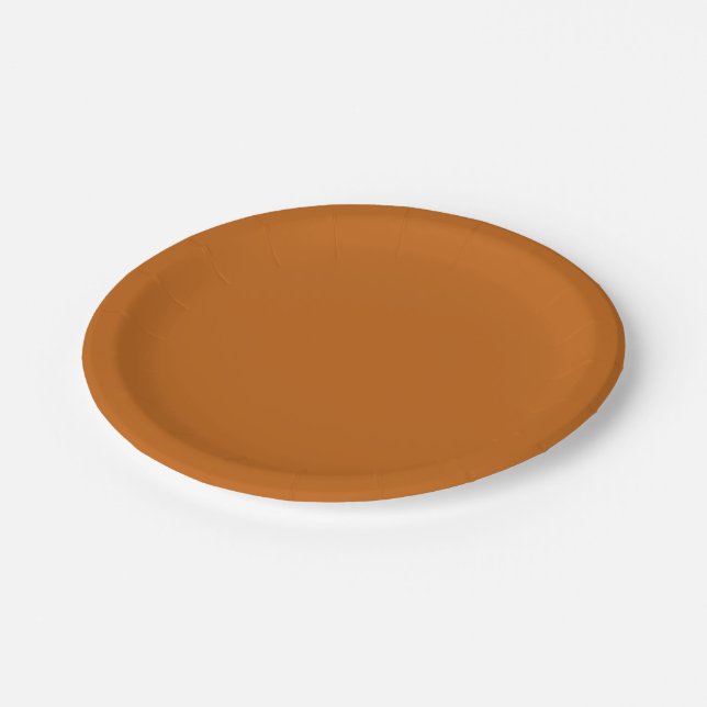 Alloy orange (solid colour) paper plate (Angled)