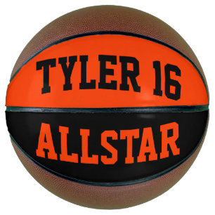 Allstar Black and Orange Personalise Basketball