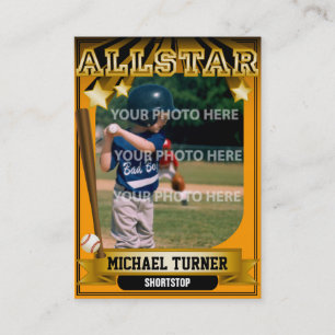 ALLSTAR Orange Custom Baseball Card