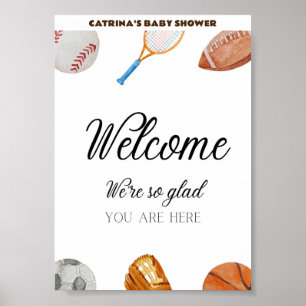 Allstar Sports Baby Shower Sign 5x7