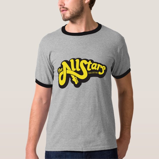 AllStars Collective Yellow Logo on Grey T-Shirt (Front)