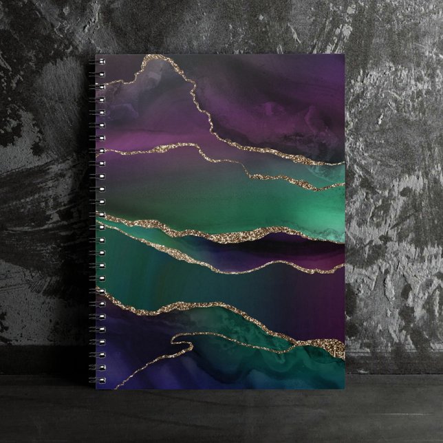 Alluring Agate | Dark Jewel Tone Stone Gold Veins Notebook (Creator Uploaded)