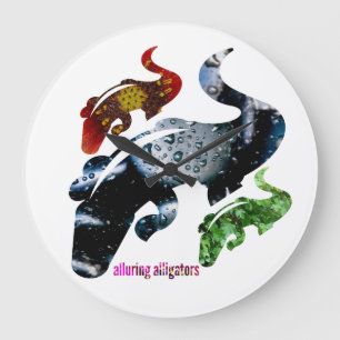 alluring alligators 2 large clock