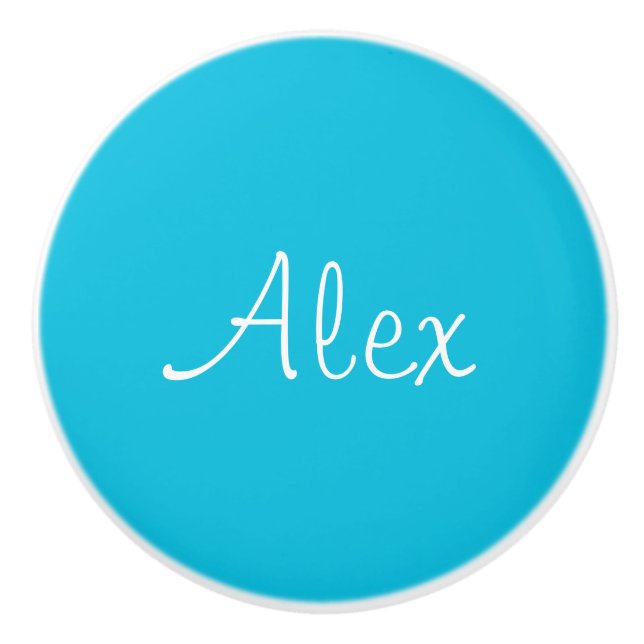 Alluring Aqua Ceramic Knob (Front)