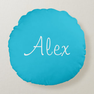 Alluring Aqua Round Cushion