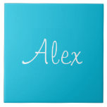 Alluring Aqua Tile<br><div class="desc">This stylish aqua-coloured ceramic tile is perfect for your backsplash.  It is also customisable to make it truly your own.</div>